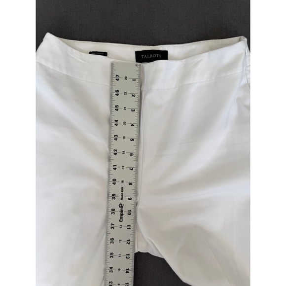 Talbots Hollywood Ankle Straight Leg Pants Womens 6 White Work Career Minimalist - Picture 8 of 12